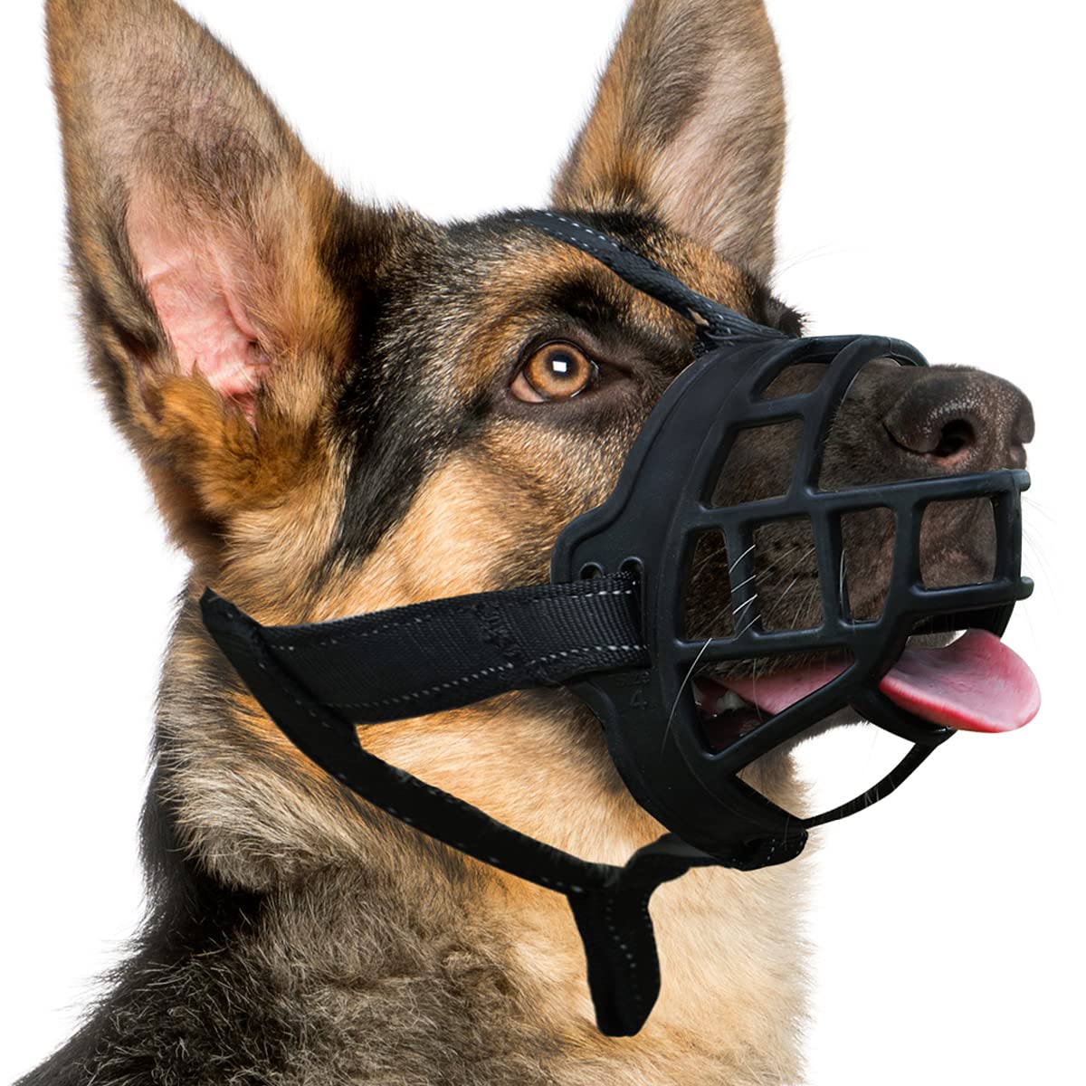 Bozal Barkless de cesta de silicona para perro pequeño, cómodo durante paseos.