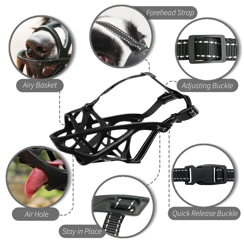 BARKLESS bozal de diseño hueco, respiración facilitada para el perro.