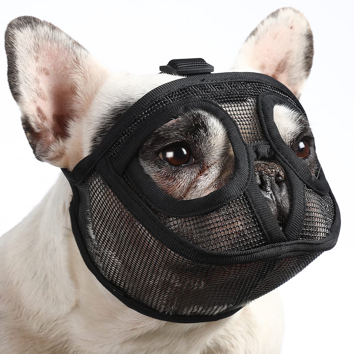 BARKLESS bozal corto de malla para hocico corto con visión amplia y respiración cómoda