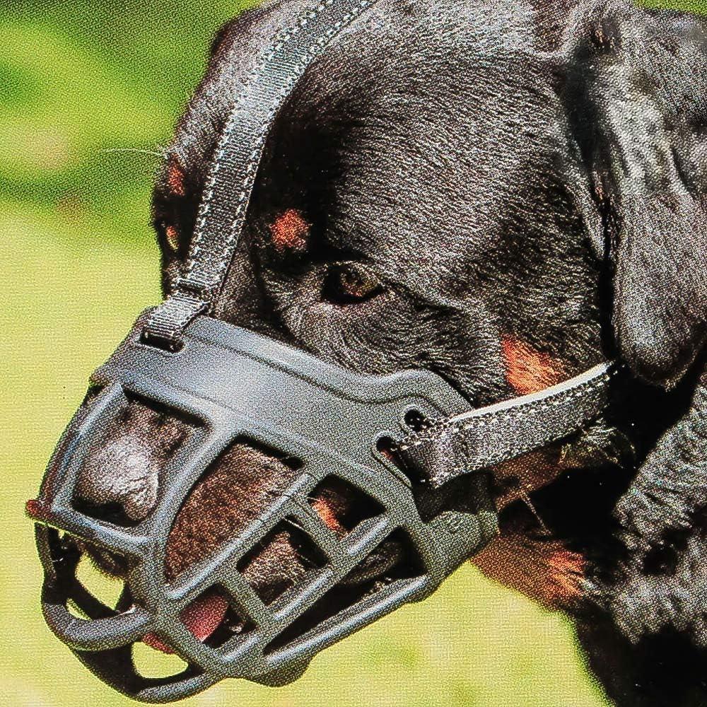 Bozal de silicona Barkless para perro mediano, cesta transpirable ideal para entrenamiento.