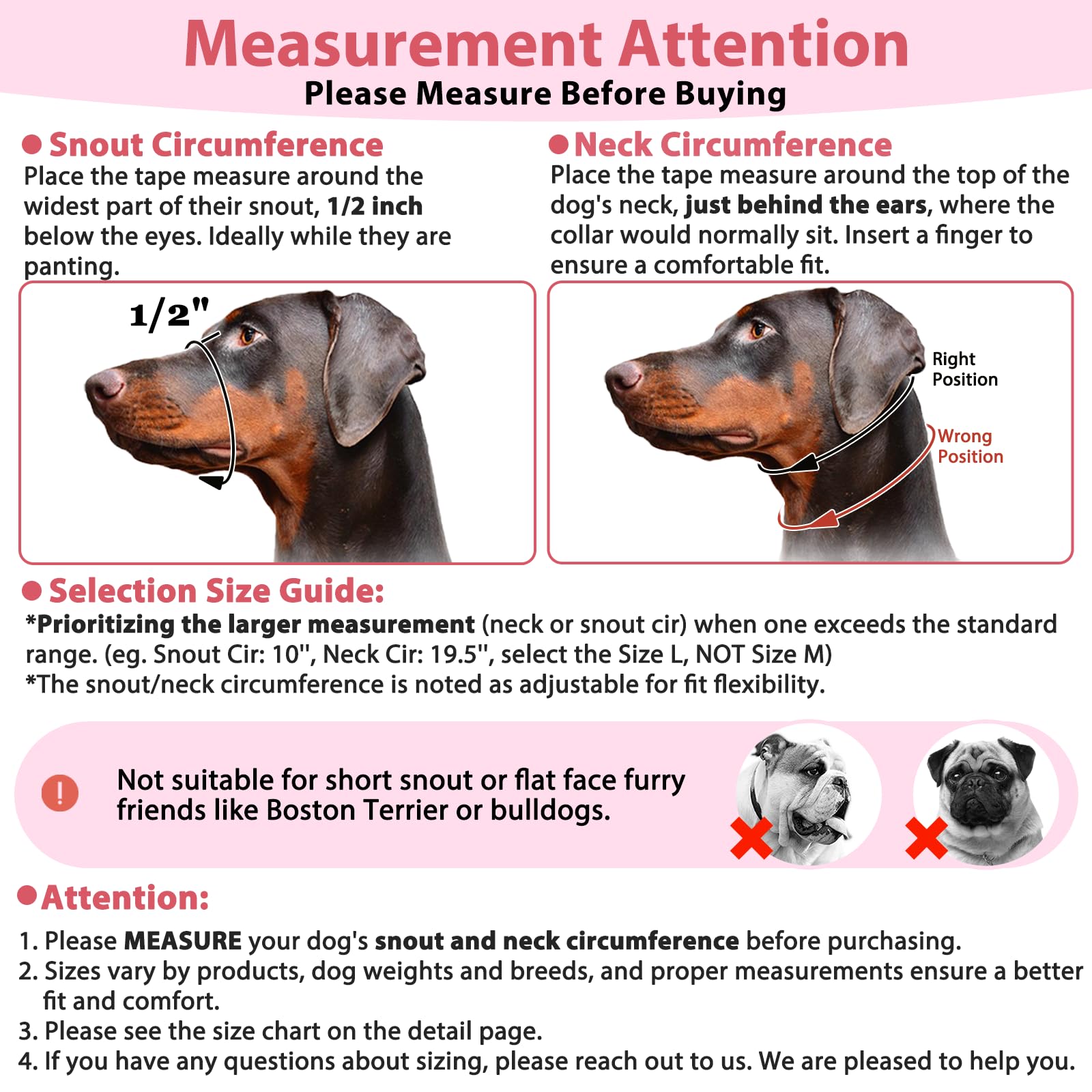 BARKLESS collar de cabeza con cierre rápido para ponérselo en minutos.