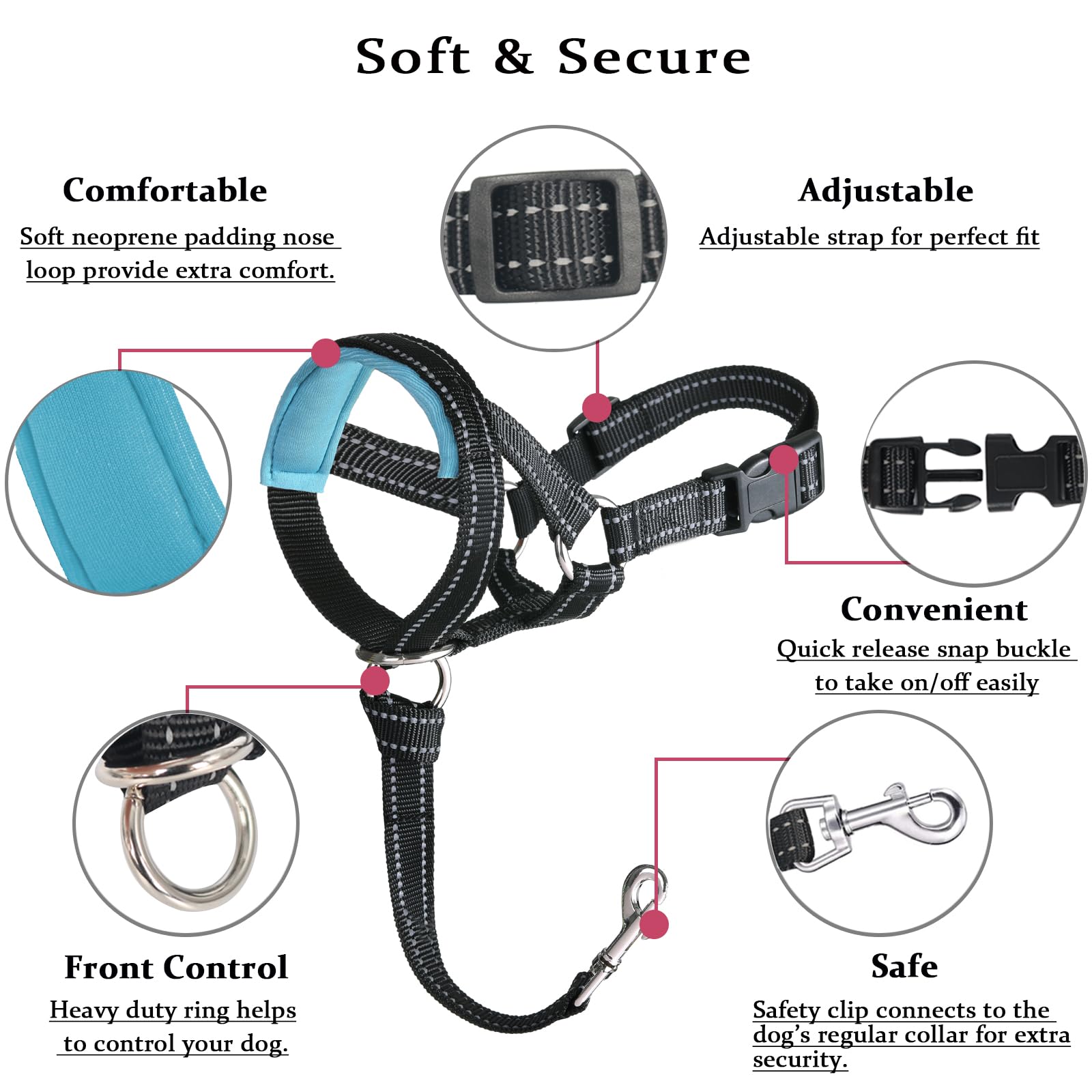 BARKLESS Collar de Cabeza correas reflectantes mejoran visibilidad nocturna