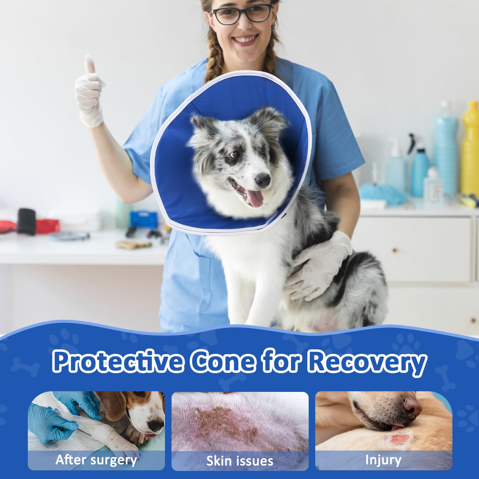 BARKLESS Cono con borde suave, menos rozaduras durante el día