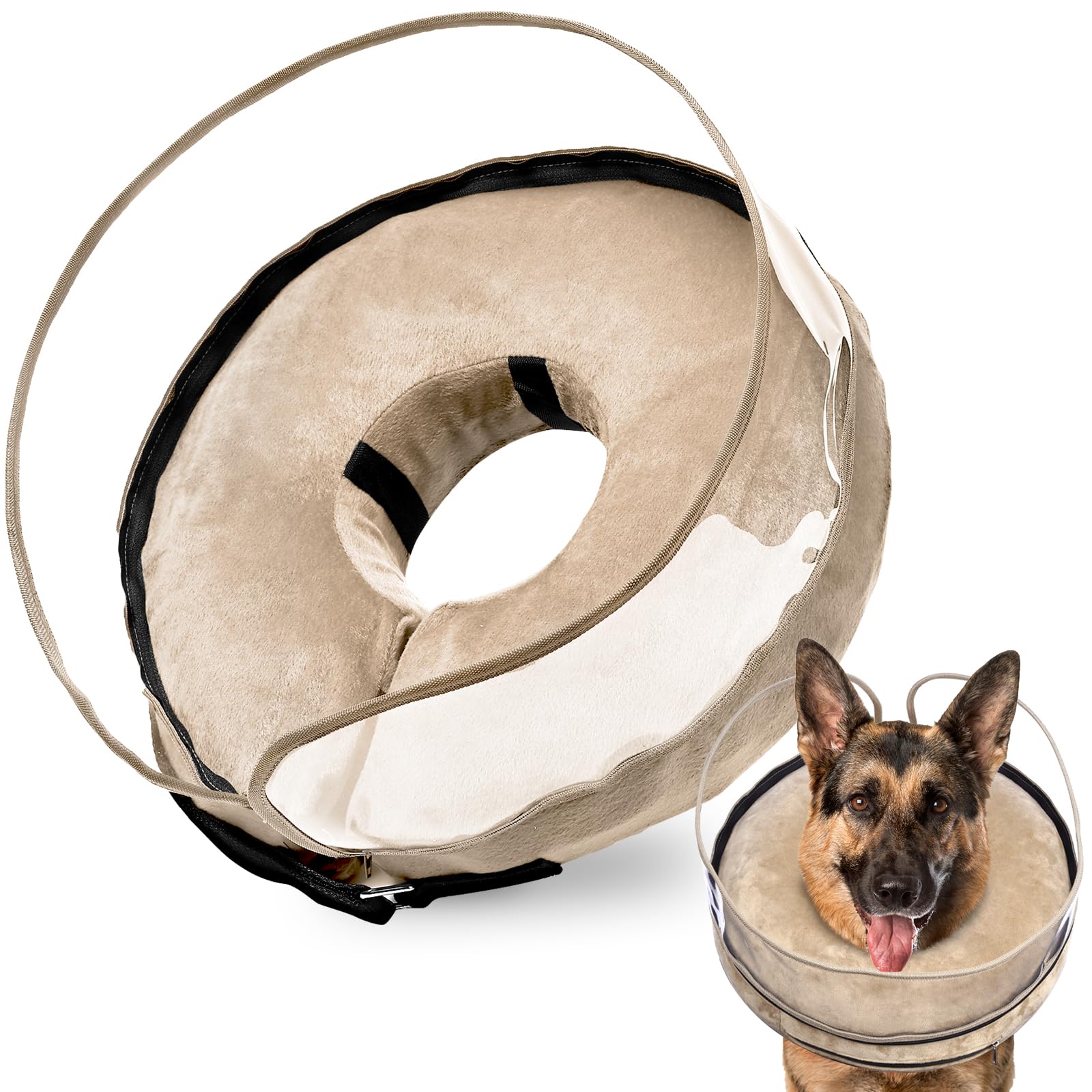 BARKLESS cono inflable para perros grandes, protección cómoda para la recuperación.