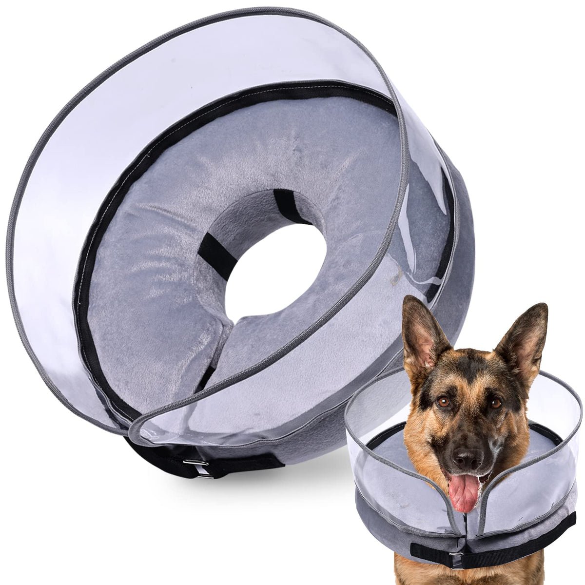 Barkless cono inflable para perro grande ofrece cobertura suave de la herida