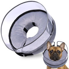 BARKLESS cono inflable para perros pequeños, protege heridas sin bloquear la visión.