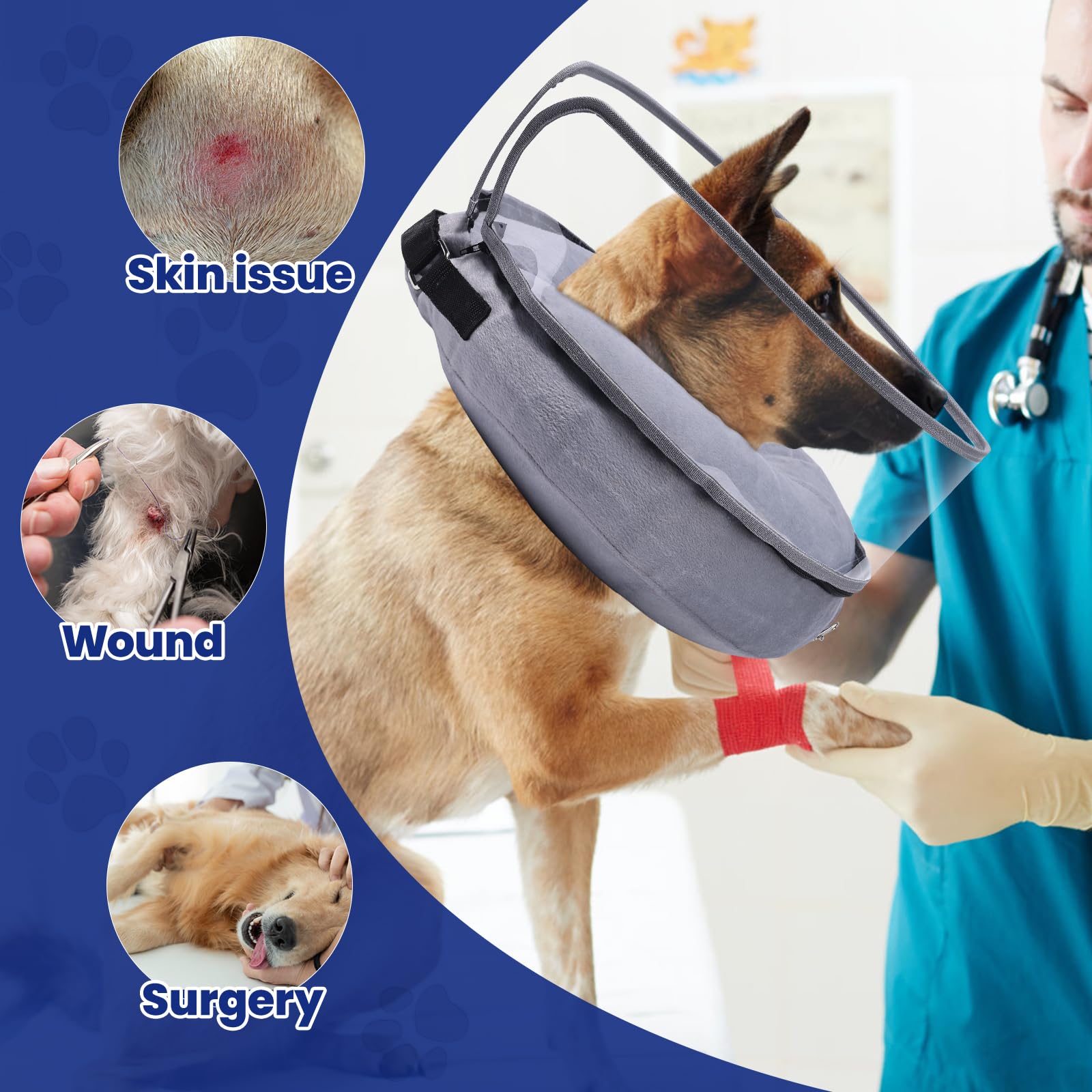Visión clara con el cono Barkless para comodidad durante el descanso