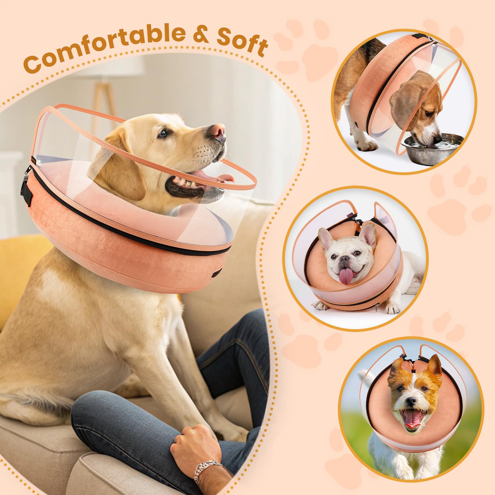 BARKLESS collar inflable: diseño redondeado para mayor comodidad.