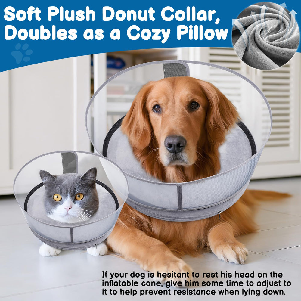 BARKLESS Collar Donut inflable con cierre de velcro, ajuste rápido y seguro.