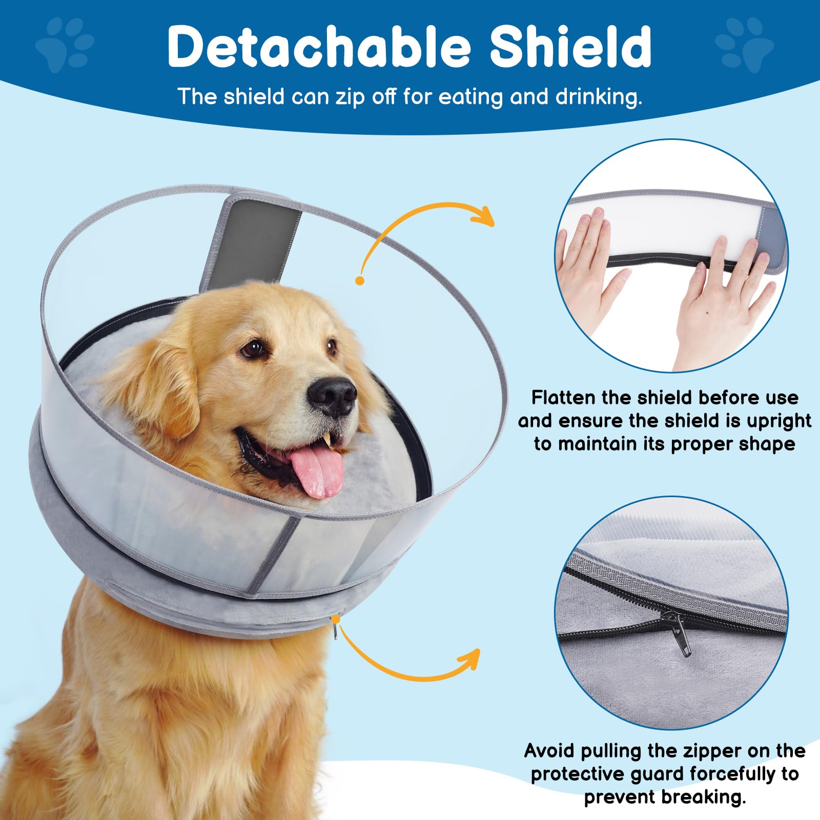 BARKLESS Collar Donut, guía de reinflado cada 1–3 días para mantenimiento.