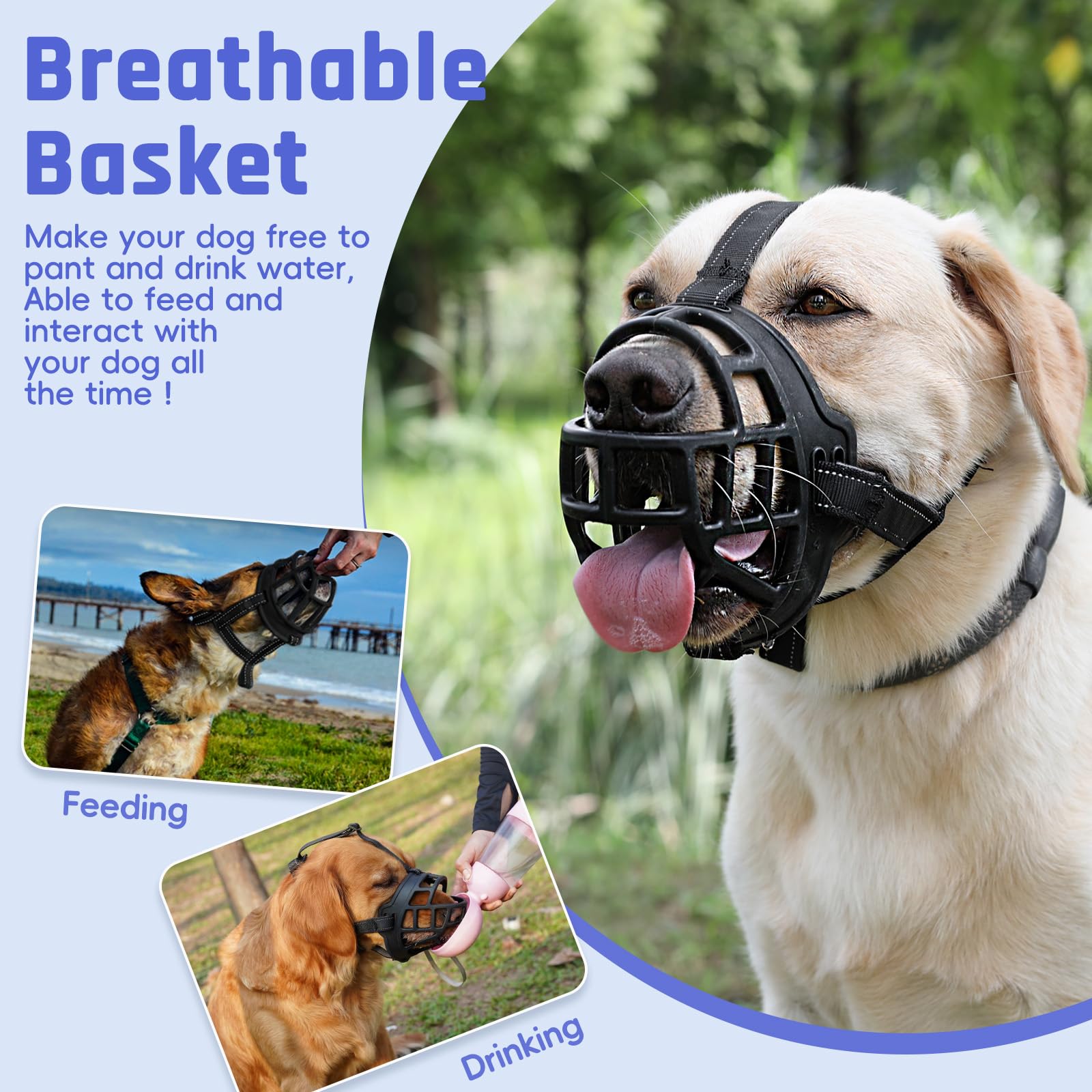 Mordaza Barkless con diseño ventilado para respiración cómoda