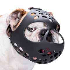 Mordaza Barkless de silicona suave para Bulldog Francés, comodidad diaria.