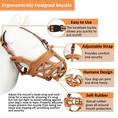 Muzzle Barkless con correas ajustables para ajuste seguro