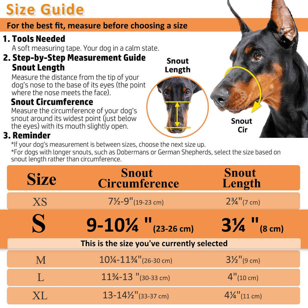 Muzzle Barkless talla S para razas pequeñas como corgi