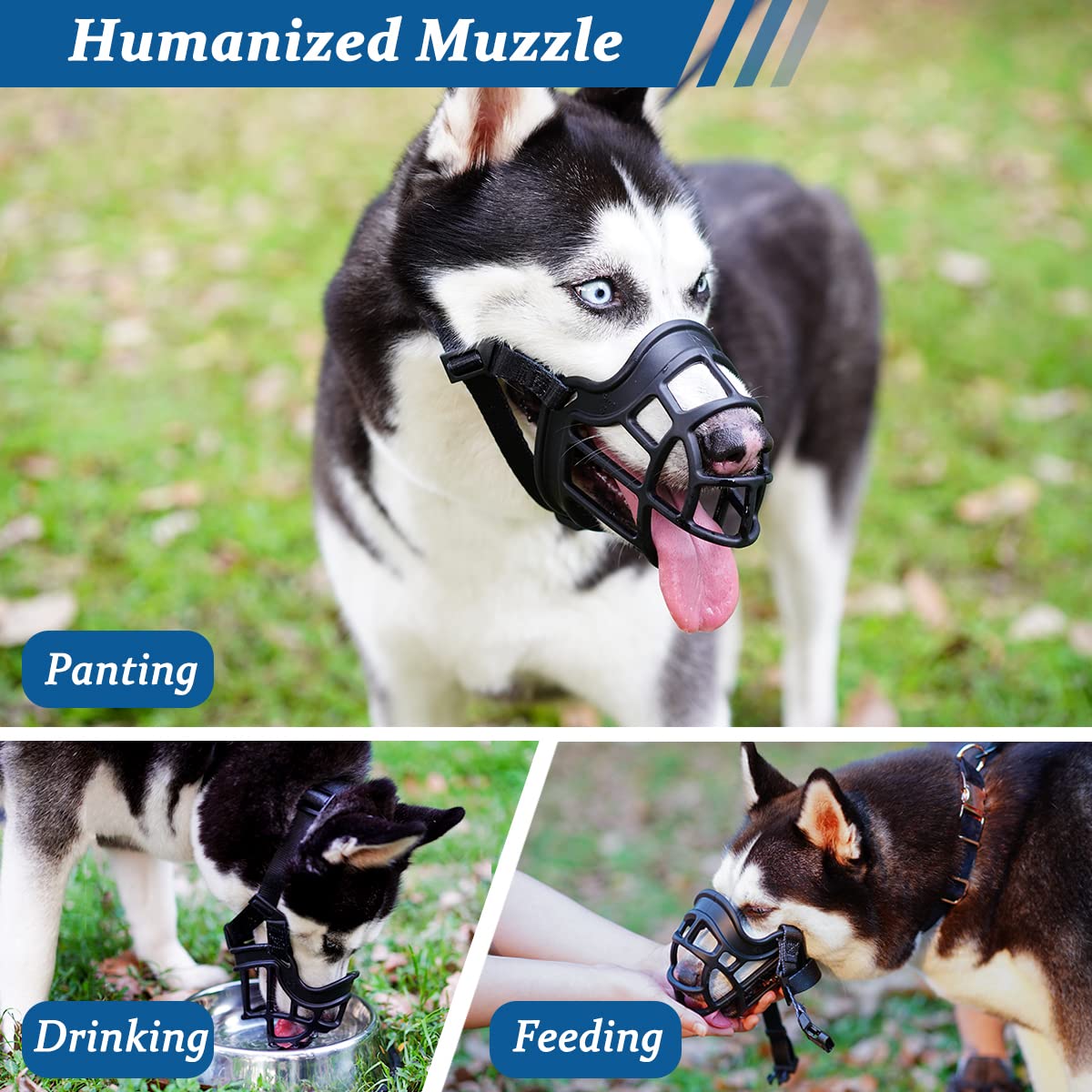 La barkless-muzzle-uso-seguro-en-vet-grooming-viajes facilita visitas y aseo diario.