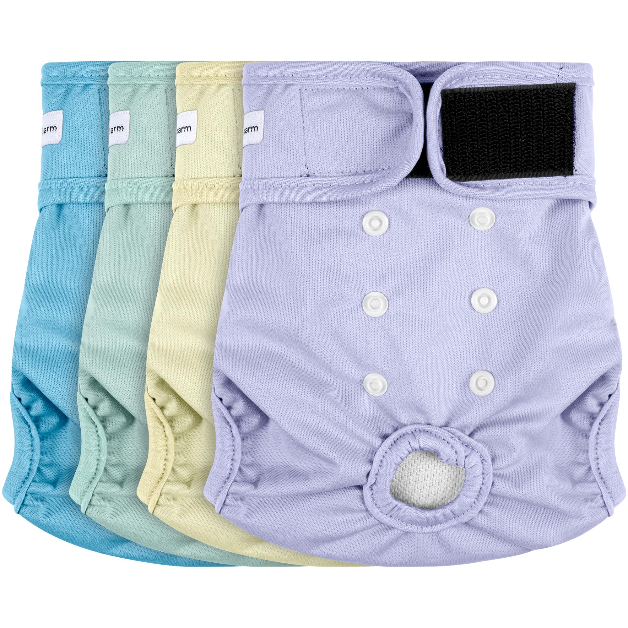 Pañales Barklincharm conjunto de 4 para perro: comodidad y ajuste seguro.