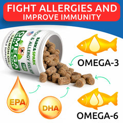 BARK&SPARK Omega 3, bocaditos de salmón para un pelaje brillante.