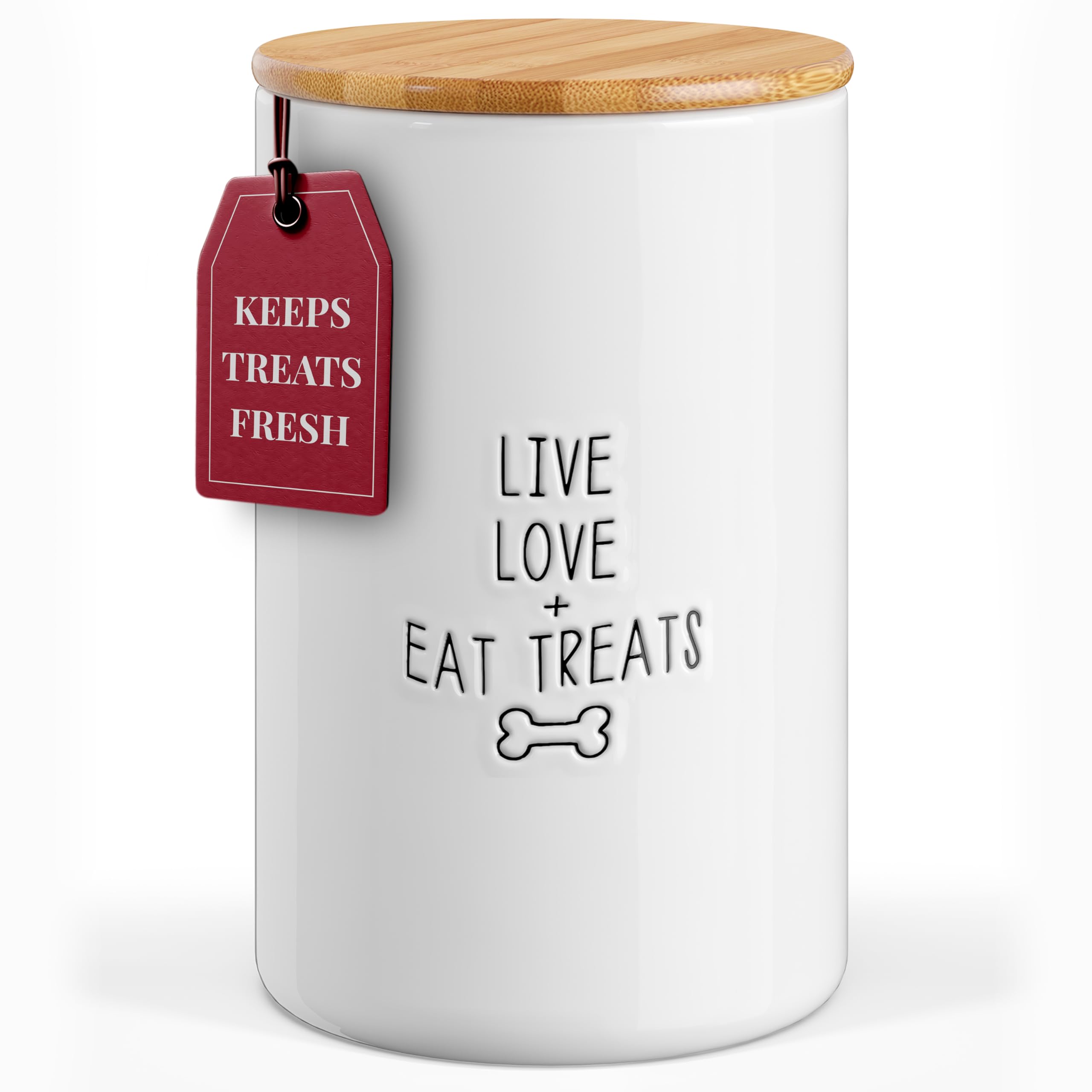 Barnyard Designs contenedor de premios para perro con tapa, mantiene frescos los snacks.