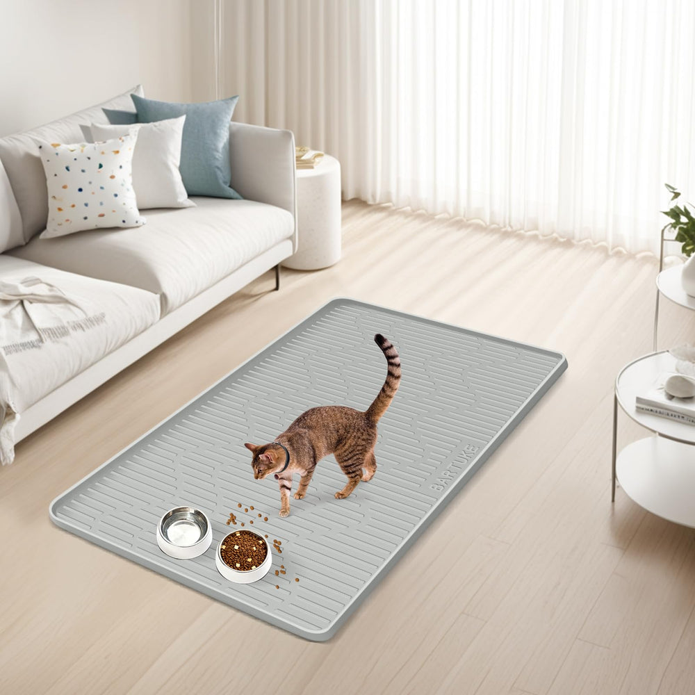 Bartuke alfombrilla gris elegante que combina con la decoración del hogar.