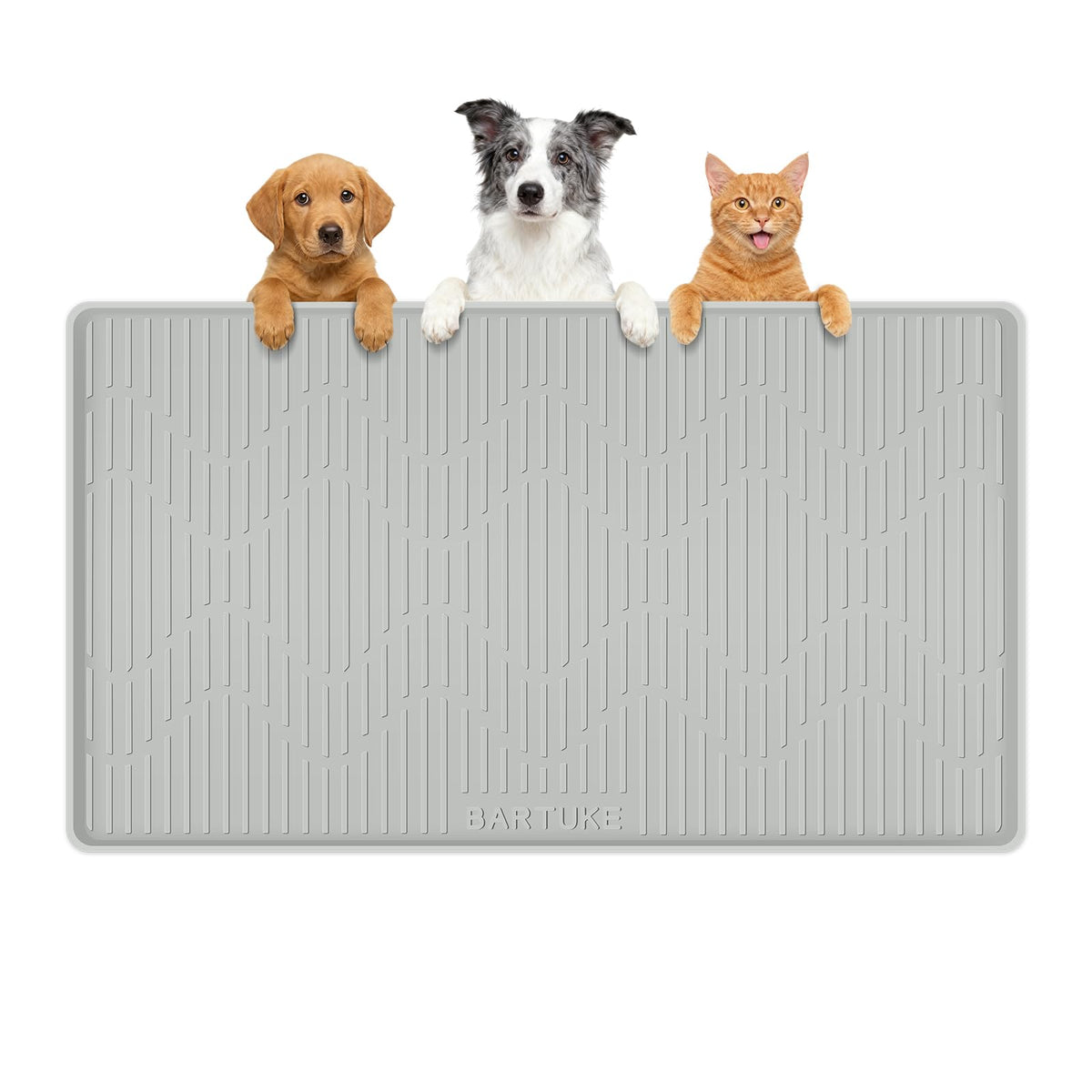 Bartuke alfombrilla de alimentación de silicona para gatos y perros, 81x56 cm, mantiene el área limpia.