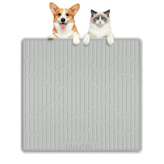 Bartuke almohadilla alimento mascotas 27x27 gris mantiene cuencos estables y derrames reducidos.