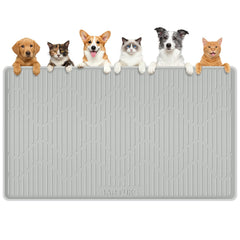 Bartuke almohadilla silicona para comida de gatos y perros, gran tamaño, gris, protege derrames