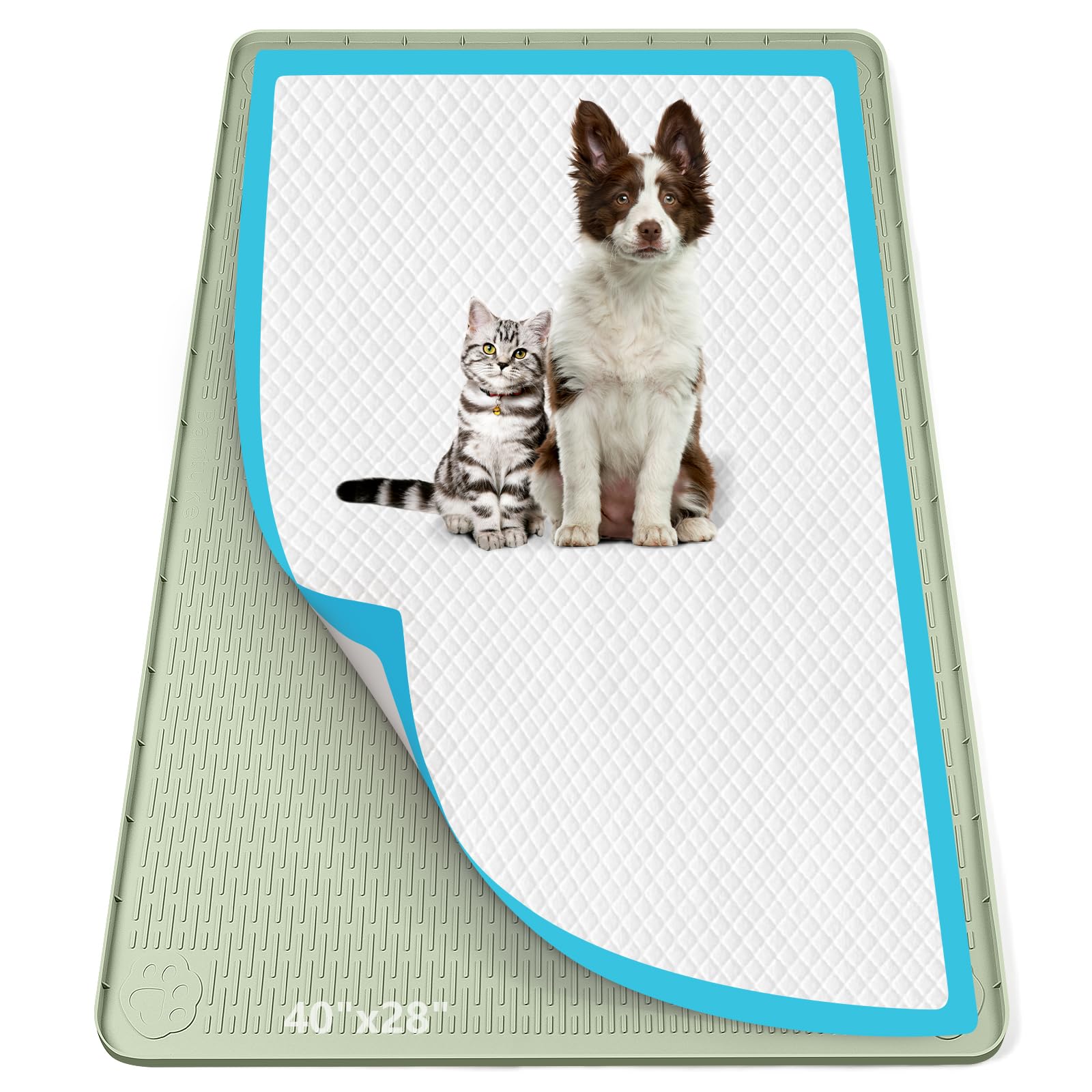 Bartuke bandeja de pip para mascotas, 40x28, silicona duradera para uso diario.