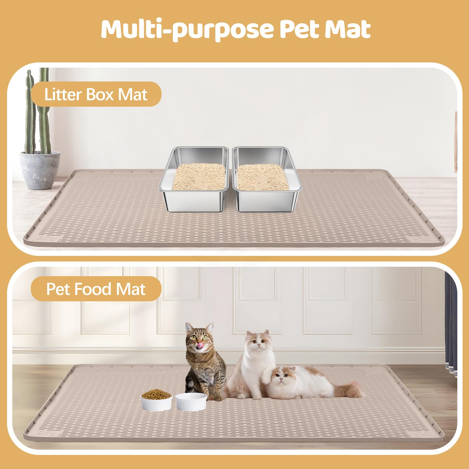 Bartuke evita salpicaduras de arena y mantiene limpio el área de la bandeja.