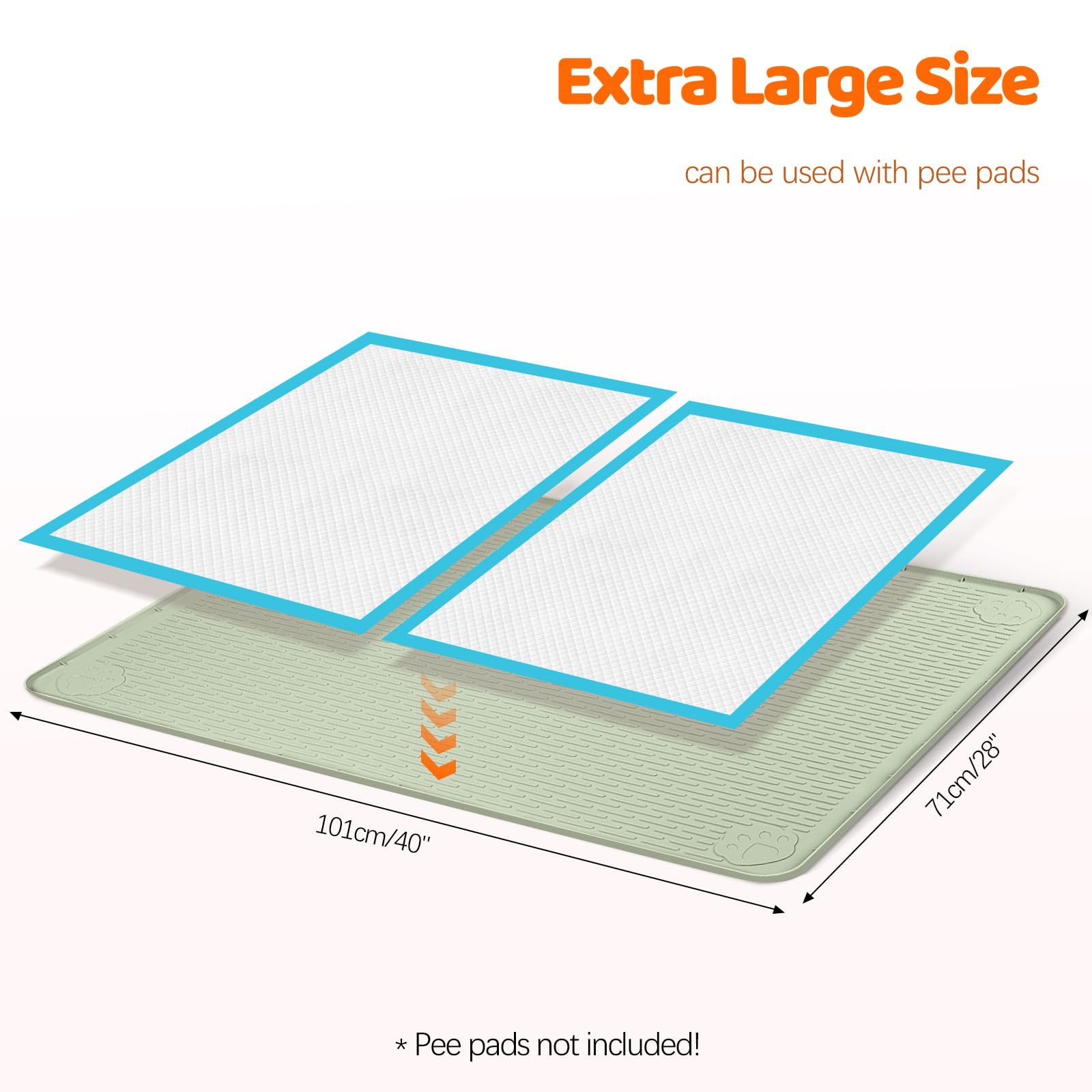 Bartuke protección de piso de silicona impermeable verde para interiores.