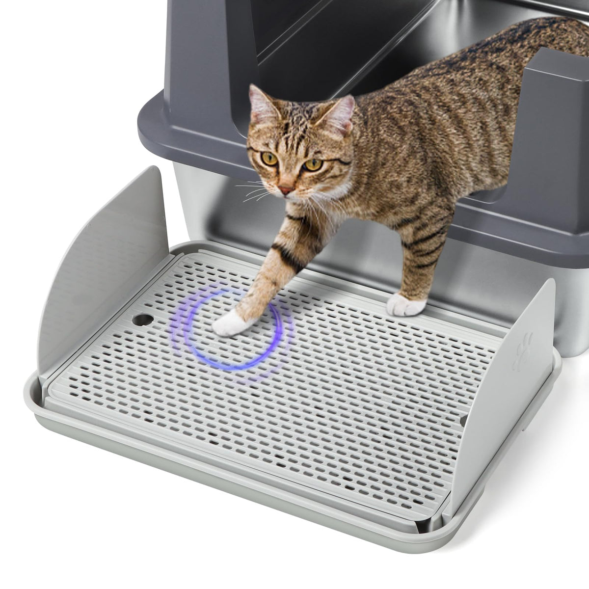 Bartuke rampa para caja de arena anti salpicaduras recoge arena de patas.