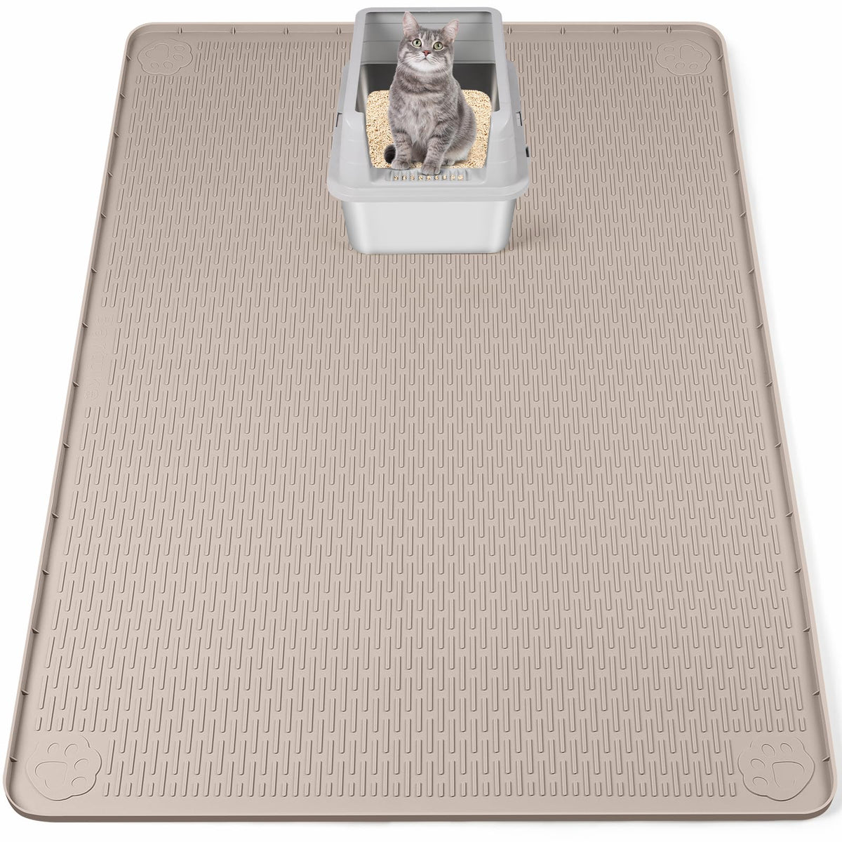 Bartuke tapete para arena de gatos Ultra Grande 50x35 pulgadas en silicona suave protege patas.