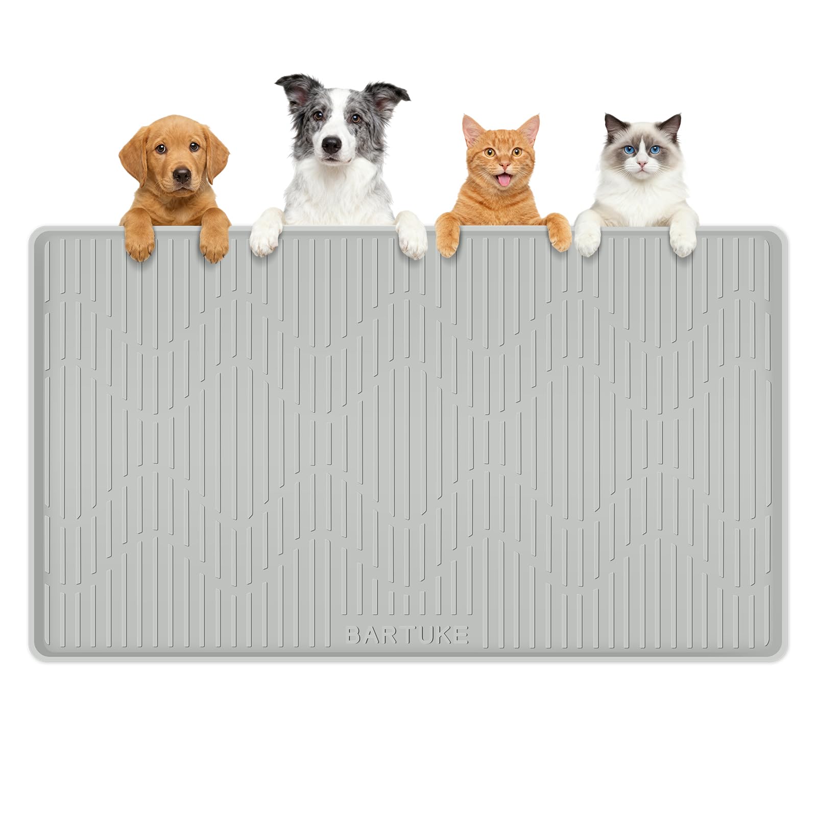 Bartuke tapete de silicona para comida de gatos y perros, mantiene la mesa limpia durante las comidas.