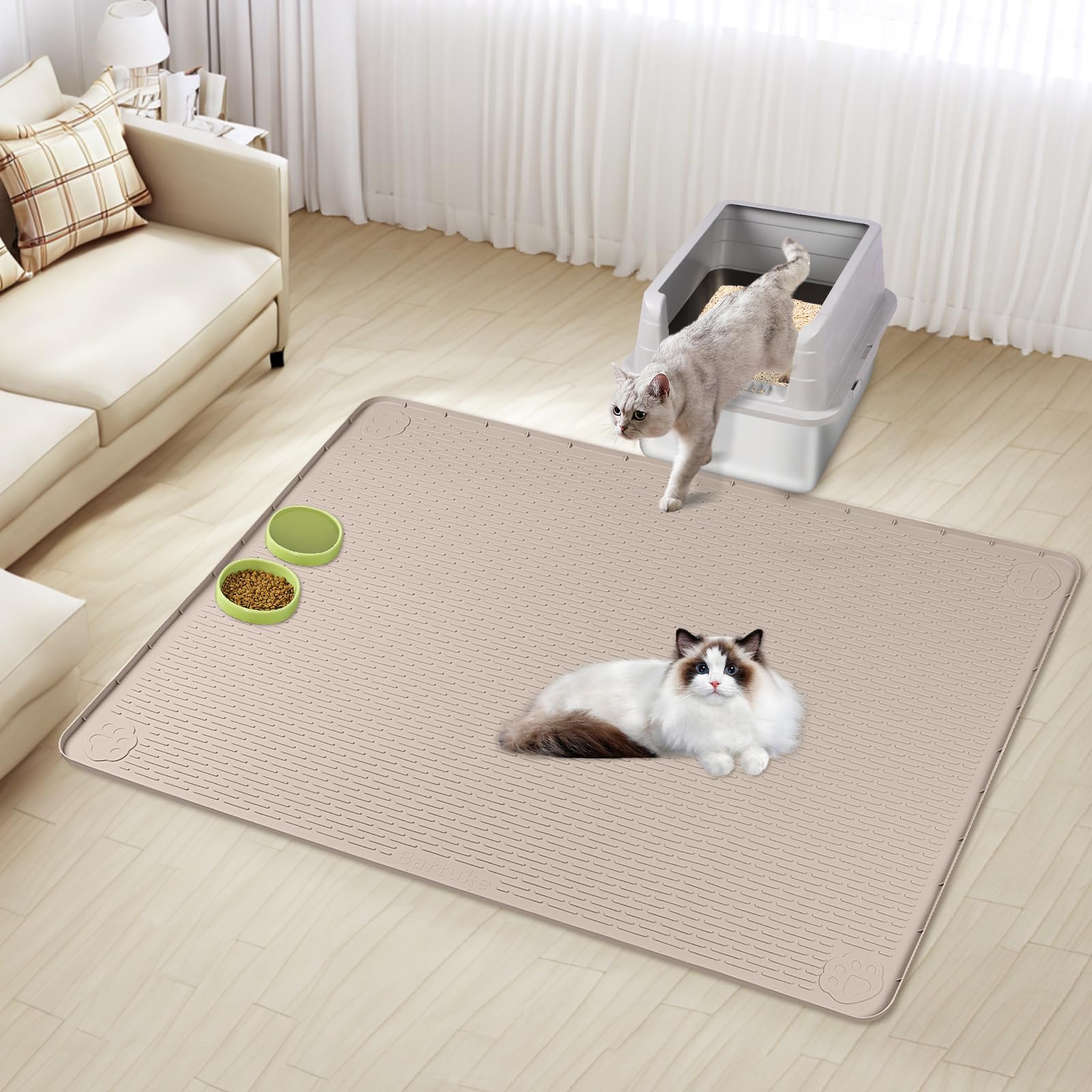 Bartuke tapete Ultra Grande se adapta a cajas de arena grandes para varios gatos.