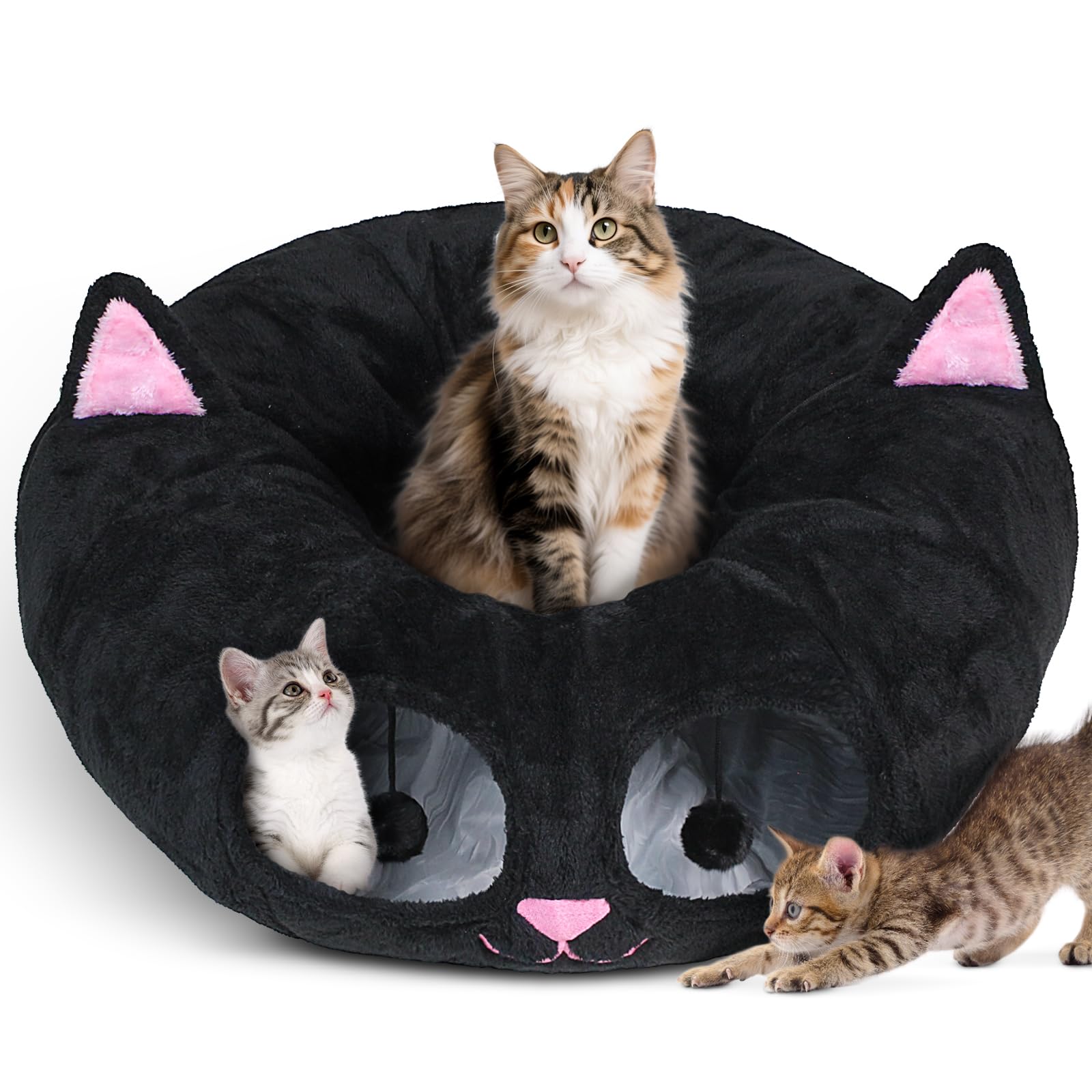 Baseola túnel gato dimensiones 32x32, amplio para varias mascotas
