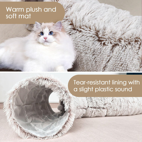 Baseola Tunel Gato, donut espacioso para varias mascotas y compartir juego.