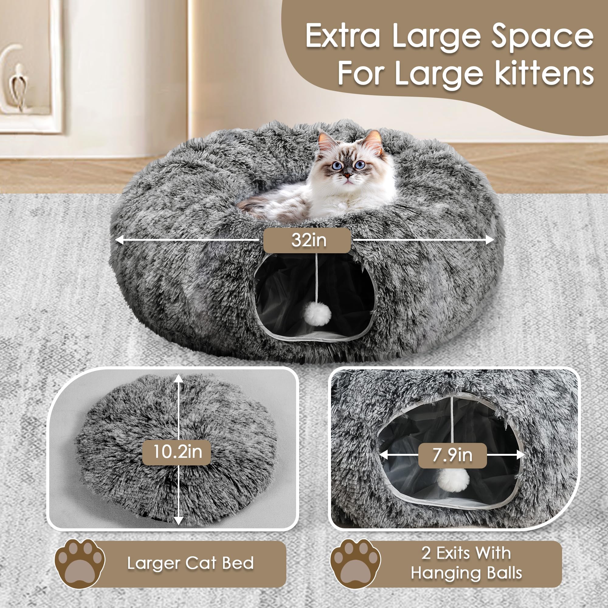 Baseola túnel para gatos: montaje sencillo y almacenamiento sin esfuerzo.