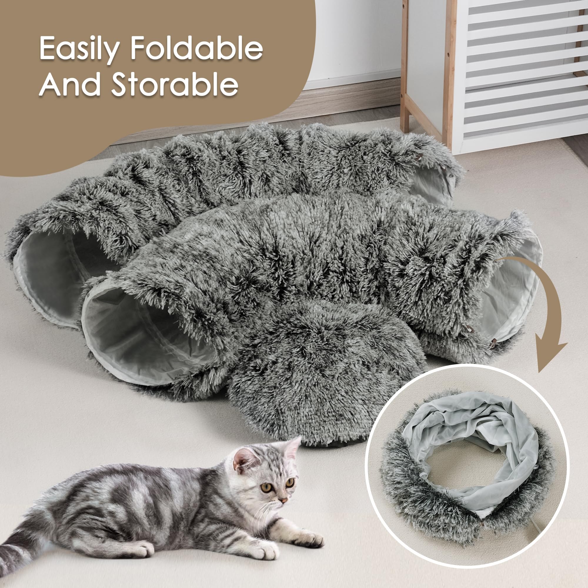Baseola túnel para gatos: dimensiones adecuadas para varias mascotas en casa.