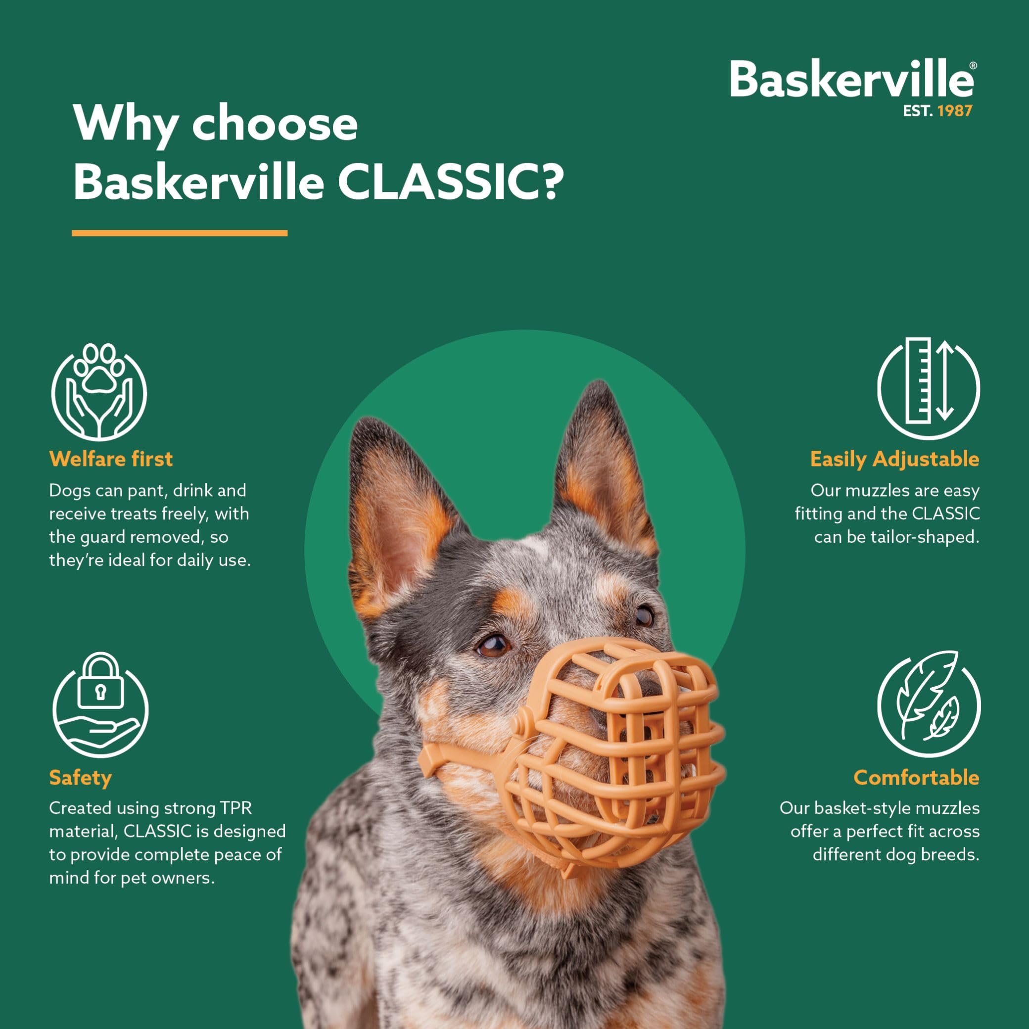 Baskerville bozal de cesta: pensado para perros con hocico largo