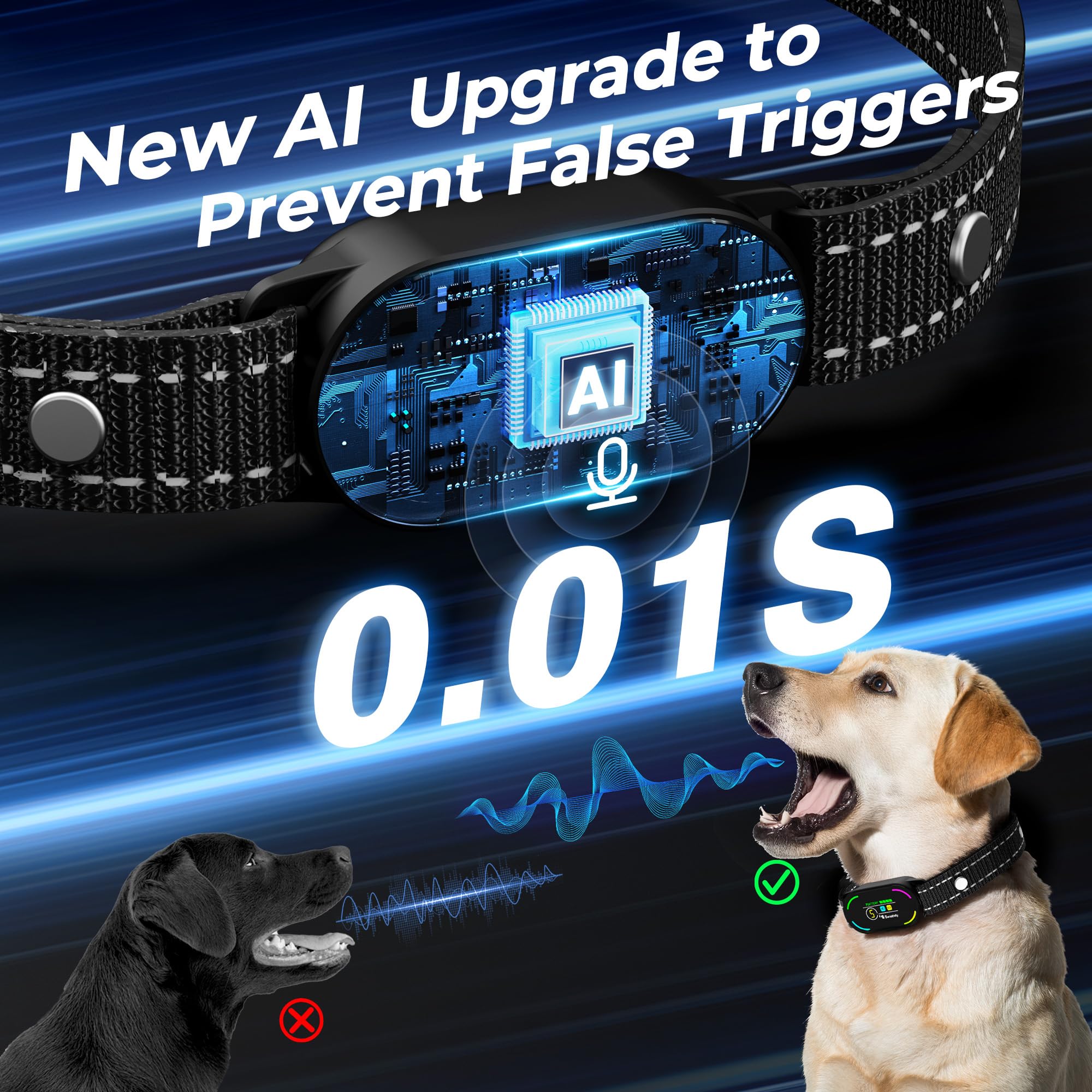 Bassflows Collar con 4 modos de entrenamiento para distintos perros