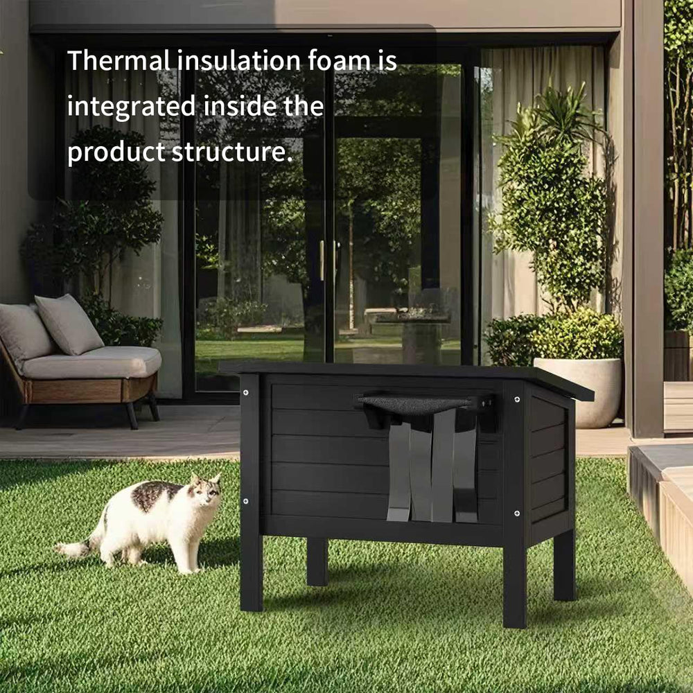 bbgroundgrm casa-gatos-base-impermeable, base elevada que mantiene el interior seco.