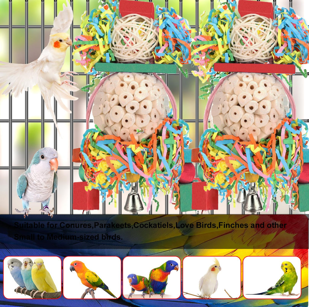 BBjinronjy bloques-madera-pintados-aves: colores y mordisqueo seguro