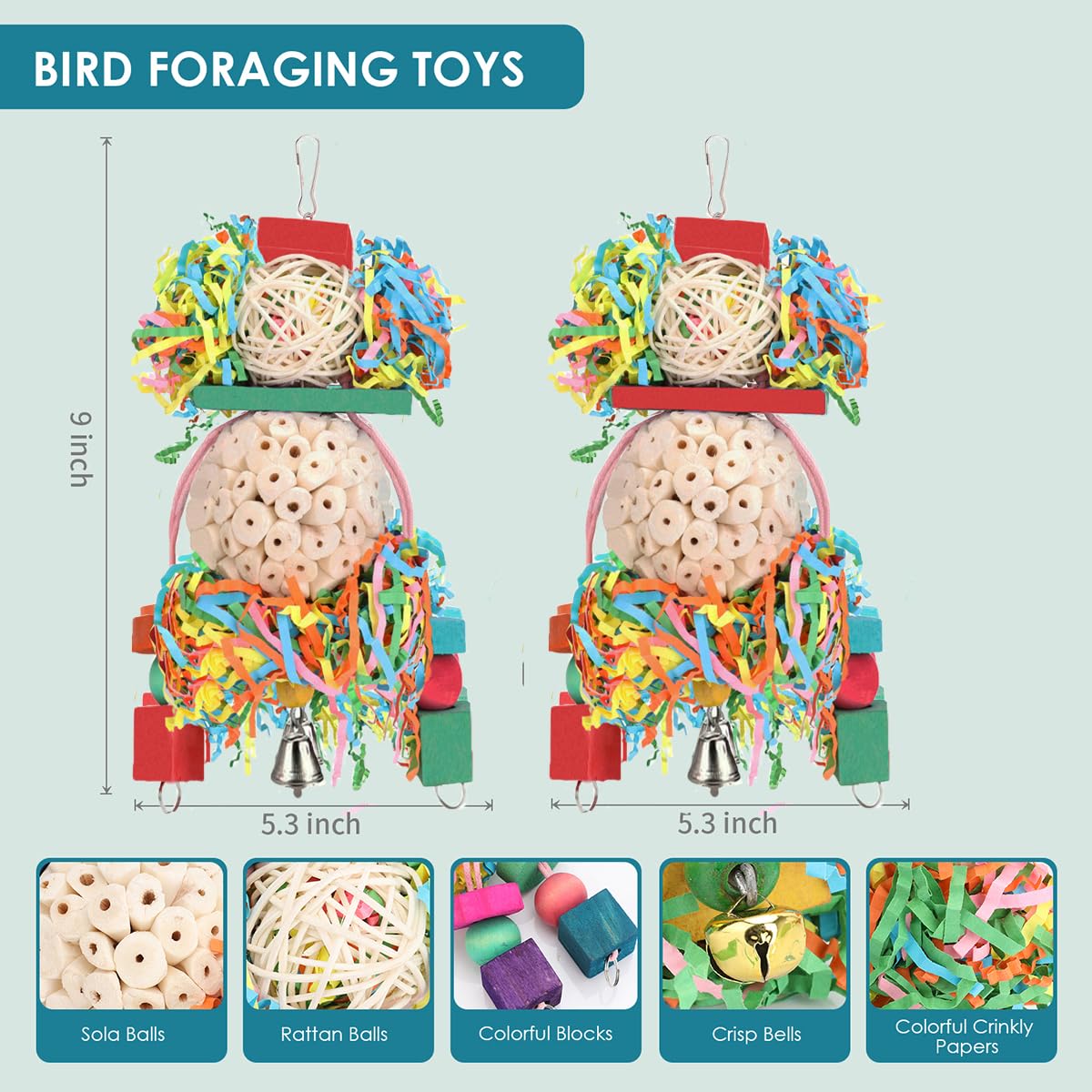 BBjinronjy campanas-crujientes-aves: estimulan sentidos con sonido