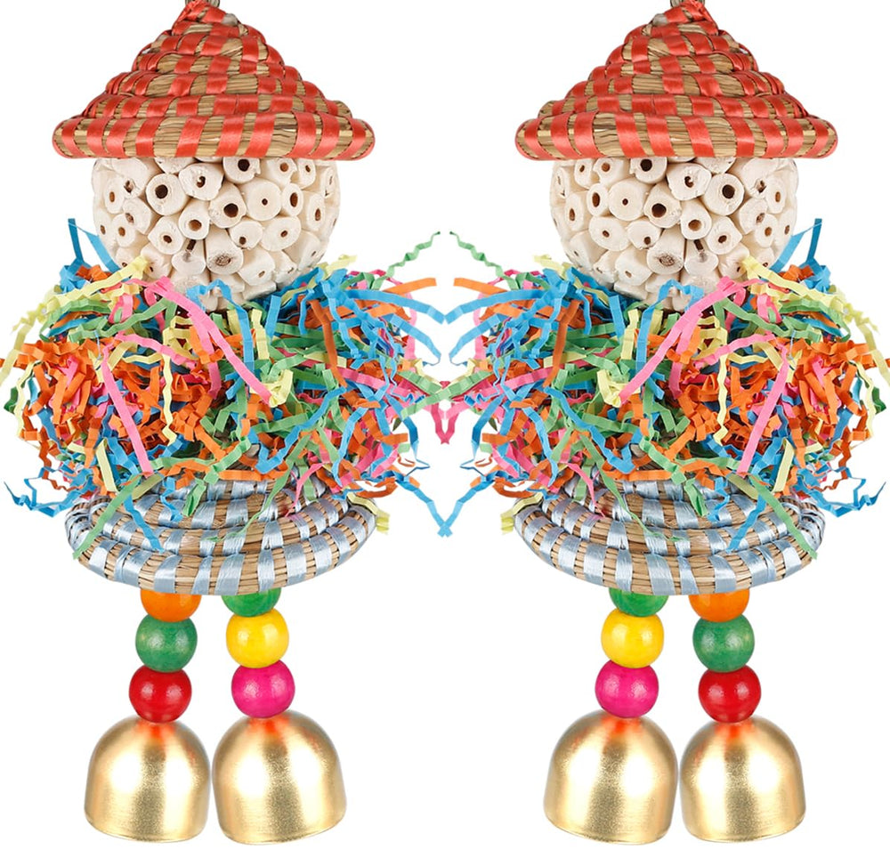 BBjinronjy colgante de aves con bolas sola y campana para estimulación diaria.