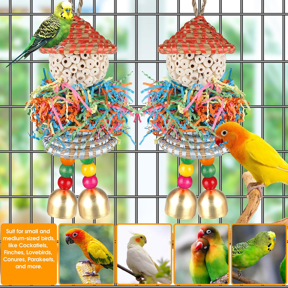 BBjinronjy juguete de aves texturas para forraje que fomenta la exploración.