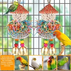 BBjinronjy juguete de aves texturas para forraje que fomenta la exploración.