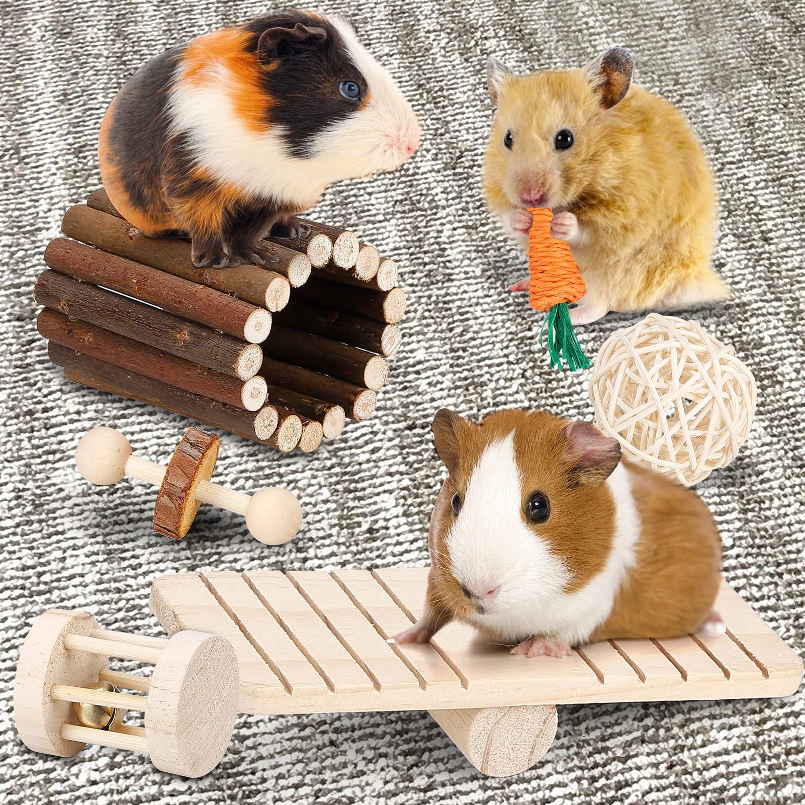 BBjinronjy Juguetes molares para hamster: colgante divertido para masticar y entretenerse