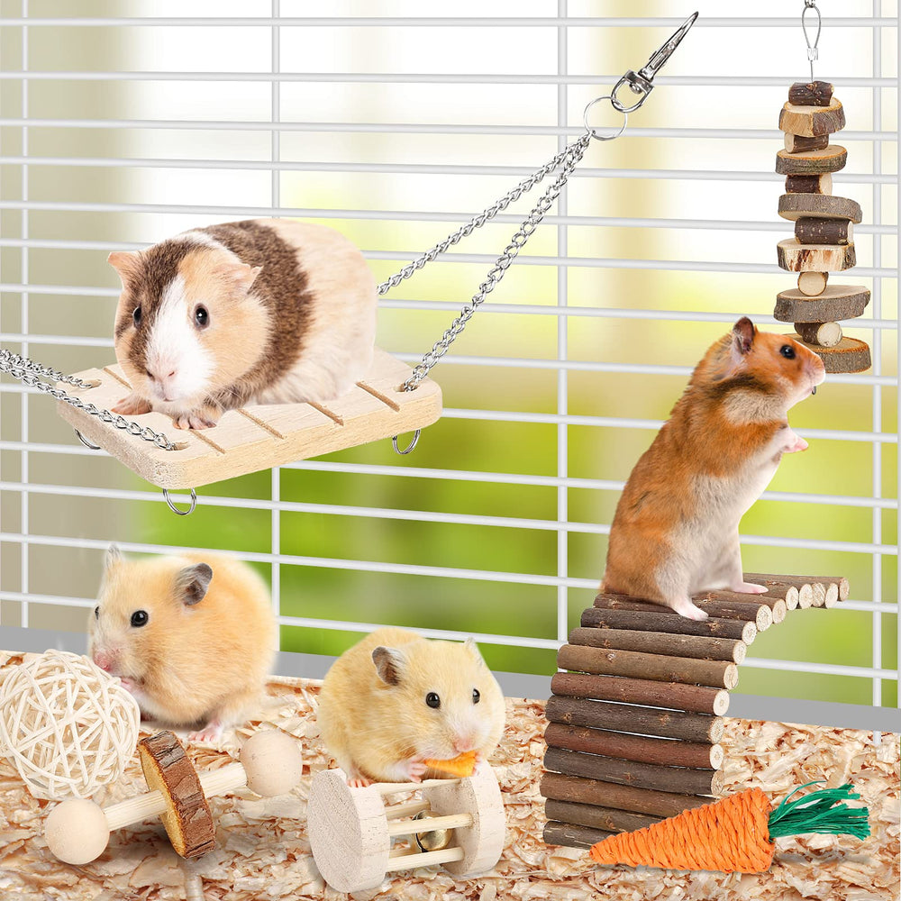 BBjinronjy Juguetes molares para hamster: escalera de madera para ejercicio y exploración segura