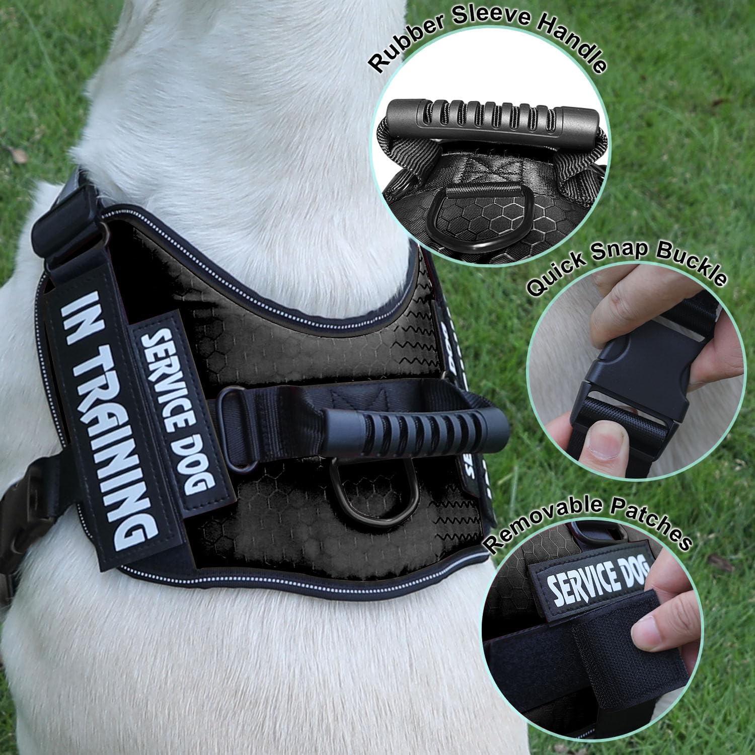 Parches de servicio para perro de Bcadem, ocho piezas personalizables.