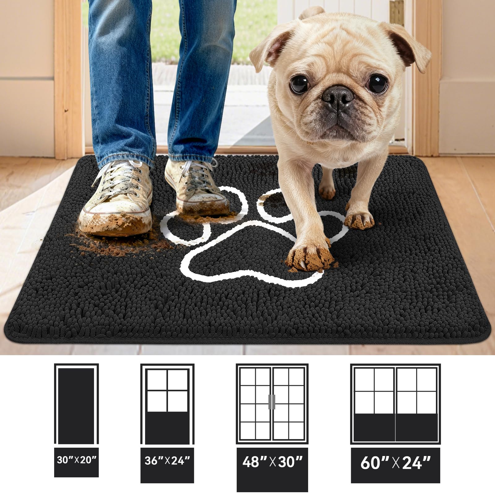 Alfombra antideslizante Bcoimo para perros, segura sobre suelos lisos.