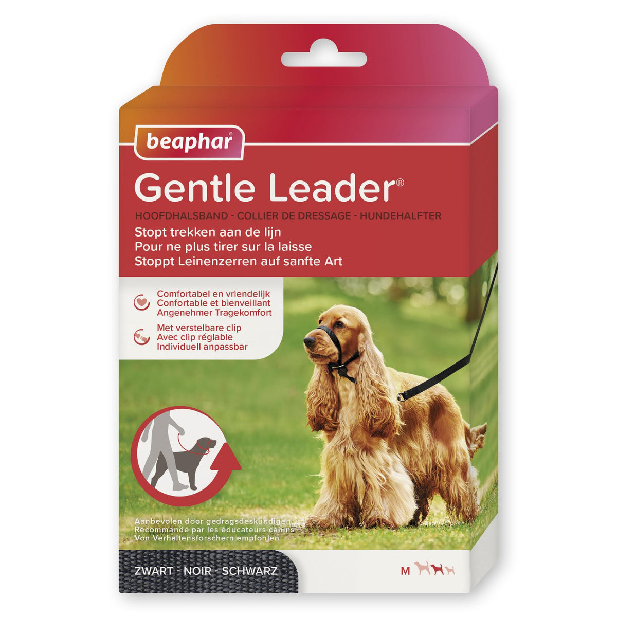 Beaphar Gentle Leader collar de cabeza para perro mediano, ayuda a controlar tirones durante paseos.